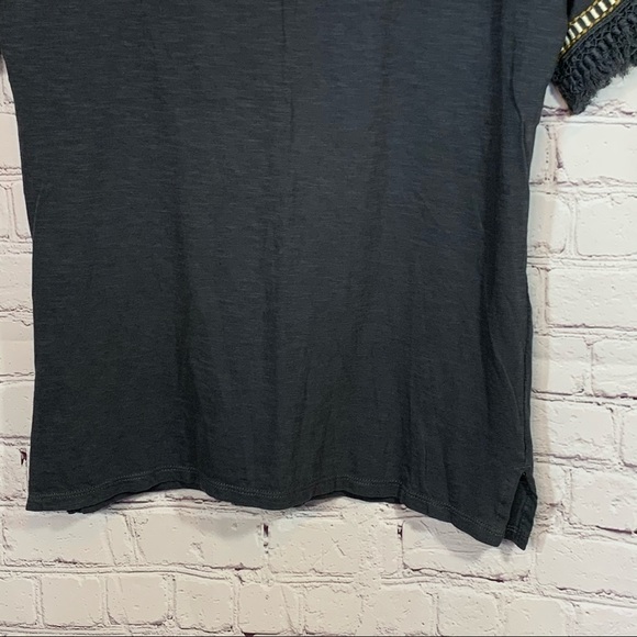 LOFT Short Sleeve Top with Embroidered & Fringe - Picture 3 of 9